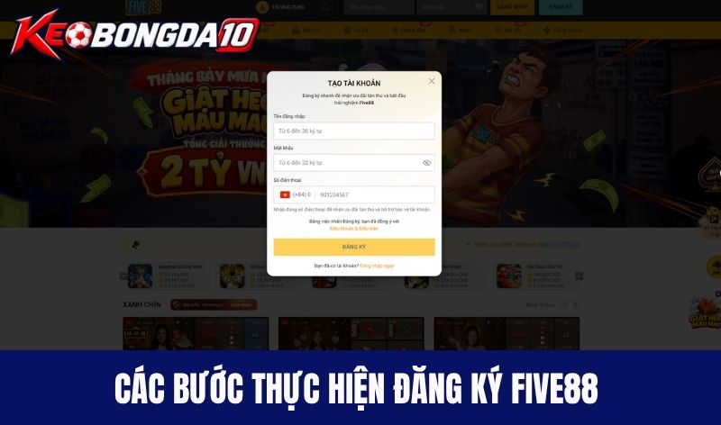 Các bước game thủ thực hiện đăng ký Five88