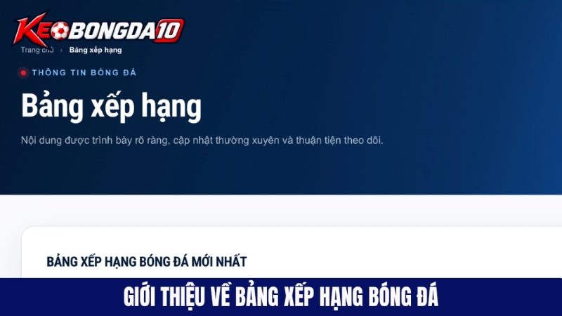 Bảng xếp hạng bóng đá là gì?