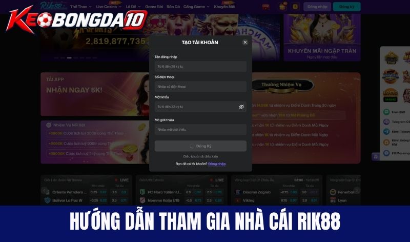 huong dan tham gia rik88 Hướng dẫn tham gia thành viên nhà cái Rik88