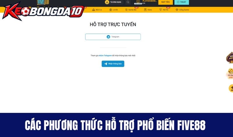 Các phương thức hỗ trợ phổ biến tại Five88