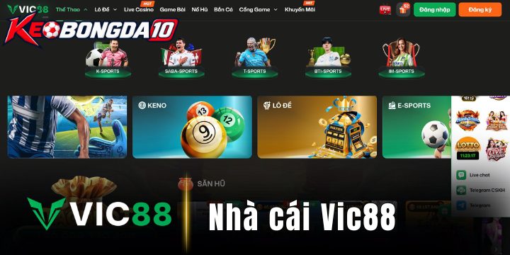 Vic88 – Thế giới đặt cược online đa sắc màu, kiếm tiền khủng